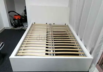 IKEA malam double‑size bed (140 × 200 cm) with 2 storage drawers underneath and an IKEA mattress ✨