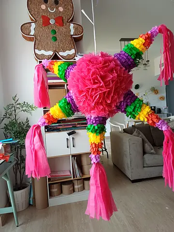 Handmade colorful star piñata - perfect for parties