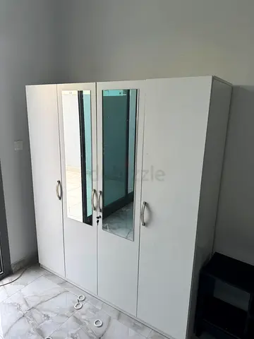 White 4-Door Wardrobe with Mirrors