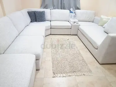 Light grey U-shaped modular sofa set - good condition