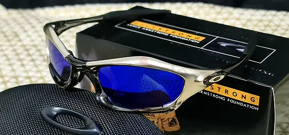 Oakley Splice Metal Frame Crystal Black w/ Ice Blue Iridium Polarized Lens