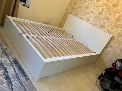 Ikea malm queen size hydraulic storage bed with mattress