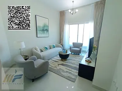 Two-bedroom apartment for sale in Gulf Tower with existing rental income and installments with the developer at a monthly payment of 5300 AED
