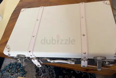 Vintage Style White and Black Suitcase Trunk