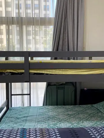 Bunk Bed Frame with Mattress - Wooden Frame, Good Condition