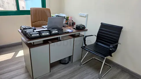 Used office desk with executive chair
