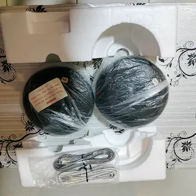 Pair of compact spherical computer speakers with cables (new)