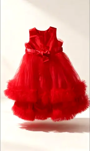 Red Tulle Party Dress for Children