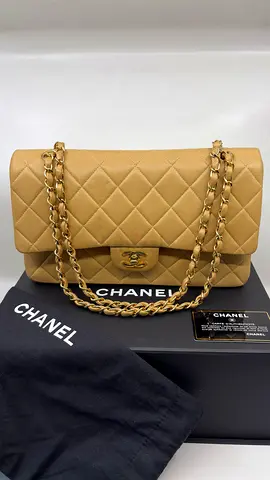 Chanel Medium Beige Classic Double Flap Lambskin