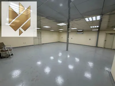 Warehouse available for rent in Industrial Area 13, Sharjah, equipped with furnished offices and 16 kW electricity.
