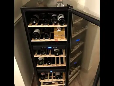 Hoover latest model 72 bottle wine cooler 2 zone temperature wodden shelve freestanding wine