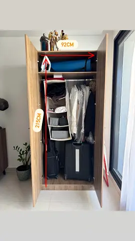 Light wood 2-door wardrobe 92x215cm - good condition
