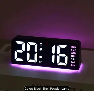 Digital LED Alarm Clock with Night Light (Black)