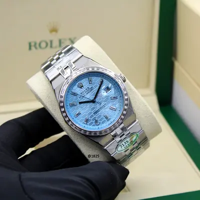 Rolex Datejust Stainless Steel Super Master Copy Watch with Ice Blue Dial