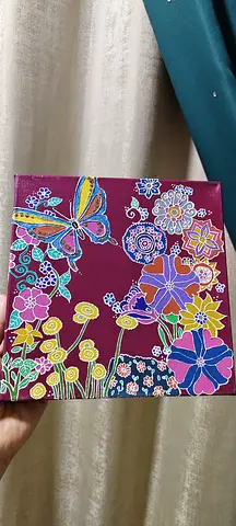 Hand paint  canvas painting- size 8×8