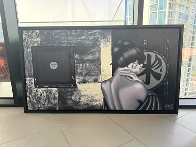 Modern monochrome canvas artwork