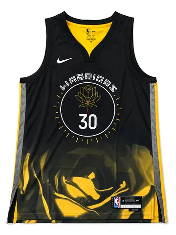 Nike Golden State Warriors #30 Basketball Jersey (Black/Yellow)
