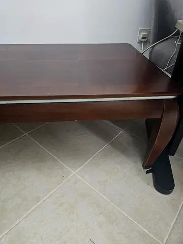 Solid wood rectangular coffee table - dark brown