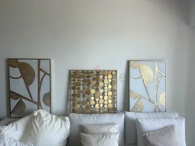 Set of 3 Gold Accent Wall Art Panels – Modern Decorative Prints