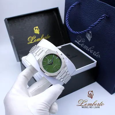 Lemberto Stainless Steel Mens Watch with Green Dial (Model L1690) - New