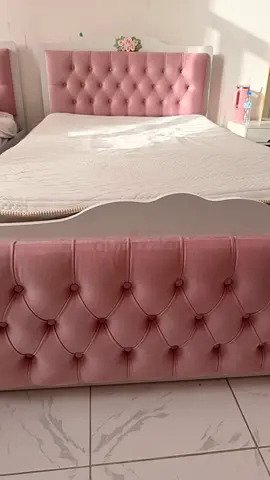 Pink Tufted Double Bed with Headboard and Footboard