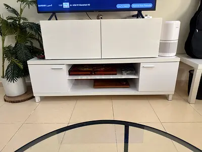 White TV Unit / Entertainment Cabinet - Good Condition
