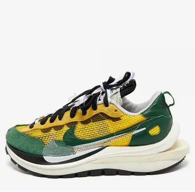 Original Nike x Sacai Multicolor Mesh And Suede Vaporwaffle Low Top Sneakers Size 43