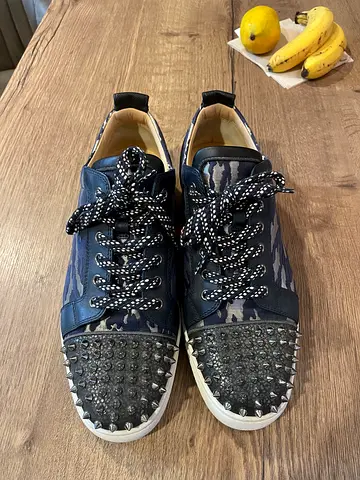 Christian Louboutin Louis Junior Spikes Orlato Flat sneakers in a navy camouflage