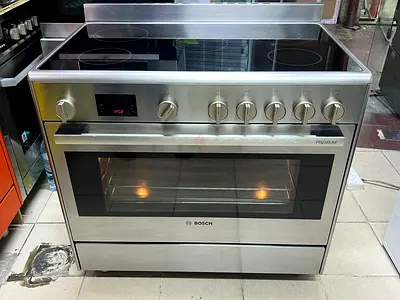 Bosch Stainless Steel 90cm Electric Range with Ceramic Hob and Large Oven