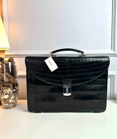 Men’s alligator leather briefcase SCAVIA