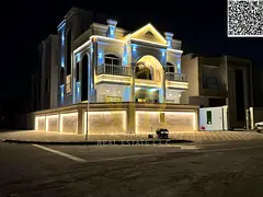Abu Mido Corner Villa for sale in Al Helio 2, Ajman | 3,500 sq ft | Two floors + roof | 5 master be