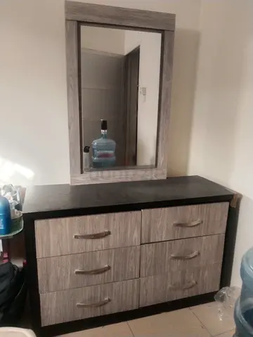 6-drawer Dresser with Mirror - Light Wood Finish