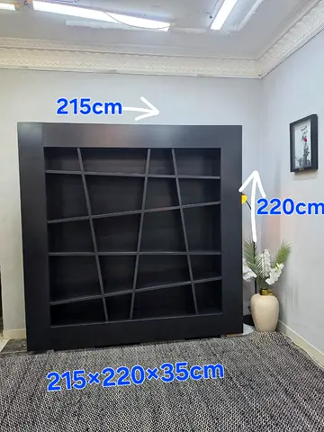 Large Black Designer Bookshelf / Display Unit 215x220x35 cm