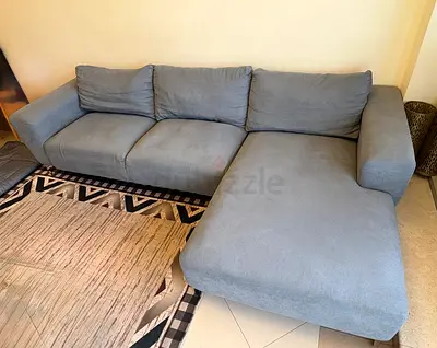 Light blue L-shaped sofa - Home Center