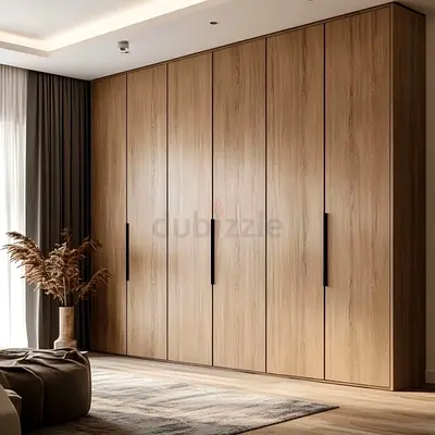 Six-Door Modern Oak Wardrobe Custom made UAE