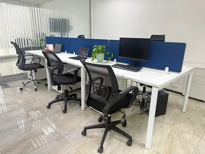 Set of 16 Modern Office Workstations with Dividers and drawers