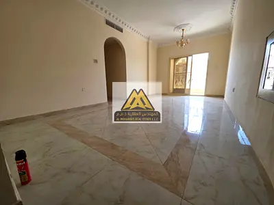 A spacious 3-bedroom apartment with a living room for annual rent in Al Hamidiya – Ajman. The apartment features elegant finishing, a master bedroom,