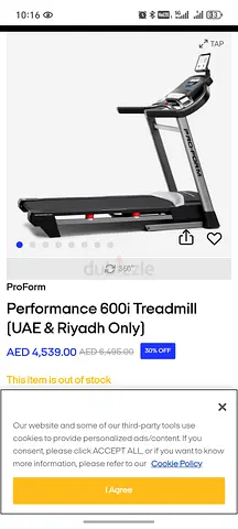 ProForm Performance 600i Treadmill - Excellent Condition for sale free home delivery