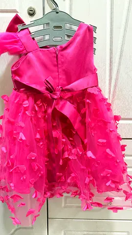 Pink floral tulle party dress for girl – size approx 2-3 years