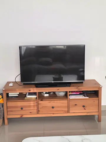 Solid Wood TV Cabinet / Entertainment Unit with Storage - Good Condition