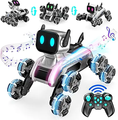Remote Control Stunt Robot Dog with LED Lights and Music