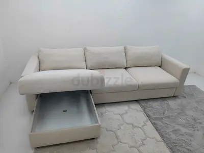 Ikea vimle beige color lshape sofabed with storage