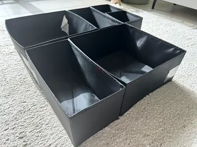 Set of 6 Black Storage Organisers