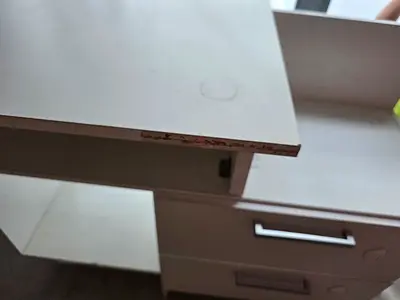White Office Desk with Drawers — Used, Some Wear