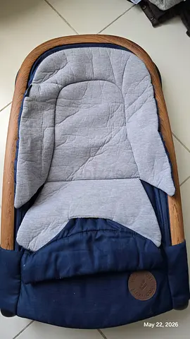 Lightweight Portable Baby Bassinet / Rocker - Navy  Grey