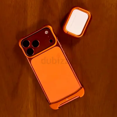 Arc Pulse case (orange) for iPhone 17 Pro Max + Arc Impact (blue) + AirPods Pro 3 case (orange)