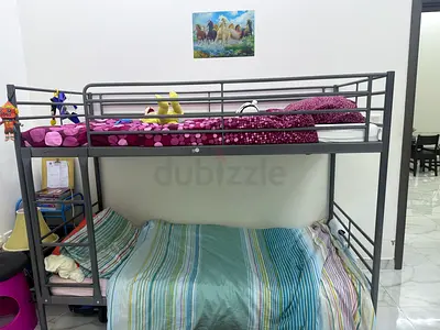 Metal Bunk Bed Frame with Double Beds - Good Condition