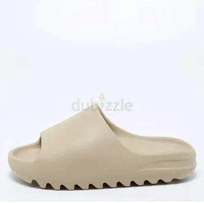 Original Yeezy x adidas Beige Rubber Flat Slides Size 42