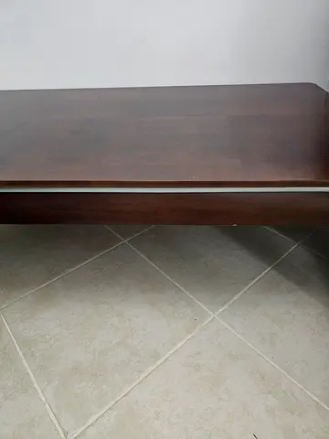 Solid wood rectangular coffee table - dark brown