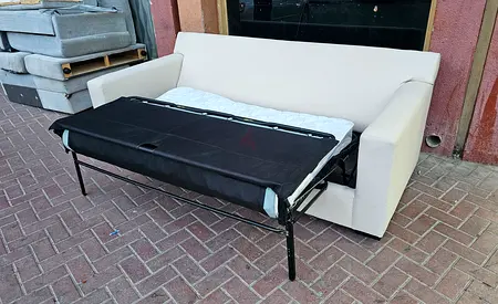 Beige Axis three Seater sofa bed with mattress